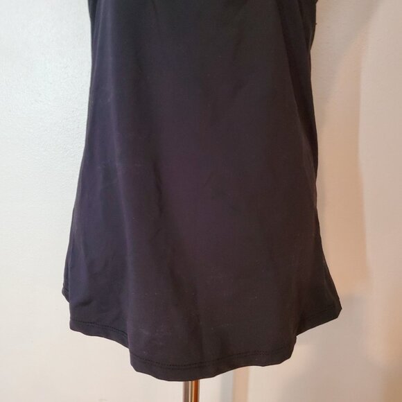 Yonique Twist Front V Neck Tummy Control Swim Top Size XL Black & White Striped - Picture 10 of 13